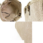 Chanel Deauville MM Beige Gold Canvas Leather 2-Way Shoulder Bag — view 5