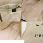 Chanel Deauville MM Beige Gold Canvas Leather 2-Way Shoulder Bag — view 6