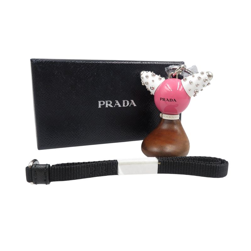Prada Trick Robot 1 Tr062 Metal Wood Silver Hardware Beconia Brown White Key — view 3