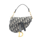 Dior Saddle Bag Mini Bree Peacock Navy Canvas Leather