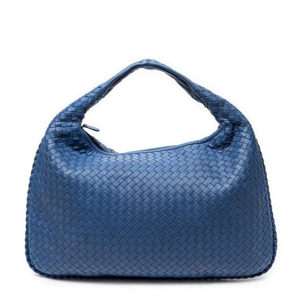 Bottega Veneta Large Hobo Blue Intrecciato Leather