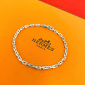 Hermes PM Chain Bracelet Bangle Silver