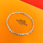 Hermes PM Chain Bracelet Bangle Silver