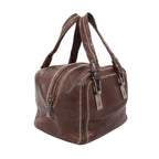 Chanel Mini Lambskin Brown Boston Bag Silver — view 2