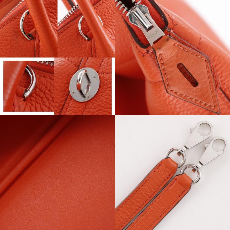 Hermes Bolide 31 2-Way Shoulder Taurillon Clemence Orange A Handbag — view 9