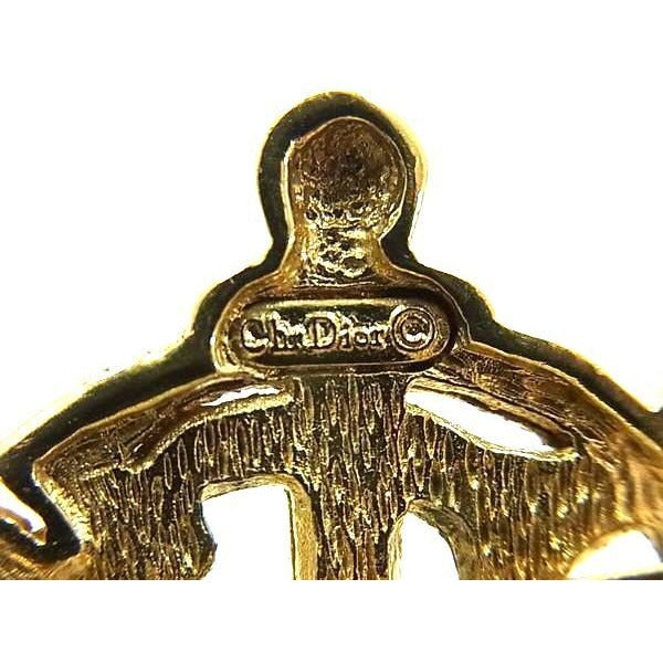 Christian Dior Brooch Gold Metal Emblem Logo — view 2