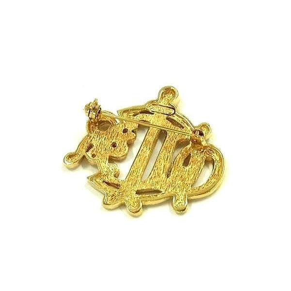 Christian Dior Brooch Gold Metal Emblem Logo — view 3