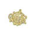 Christian Dior Brooch Gold Metal Emblem Logo