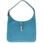Hermes Trim 24 Chevre Turquoise Silver Hardware Shoulder Bag Blue
