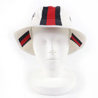 Gucci Cotton Webline Logo Bucket Hat White — view 3