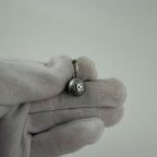 Chanel CC Logo Earrings Silver Vintage