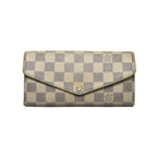 Louis Vuitton Damier Azur Portefeuille Sarah Leather Bifold Wallet