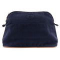 Hermes Bolide Pouch 25 Cotton Canvas Navy Blue