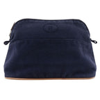 Hermes Bolide Pouch 25 Cotton Canvas Navy Blue