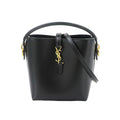 Saint Laurent Mini 2-Way Shoulder Hand Bag Leather Black Gold