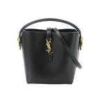 Saint Laurent Mini 2-Way Shoulder Hand Bag Leather Black Gold
