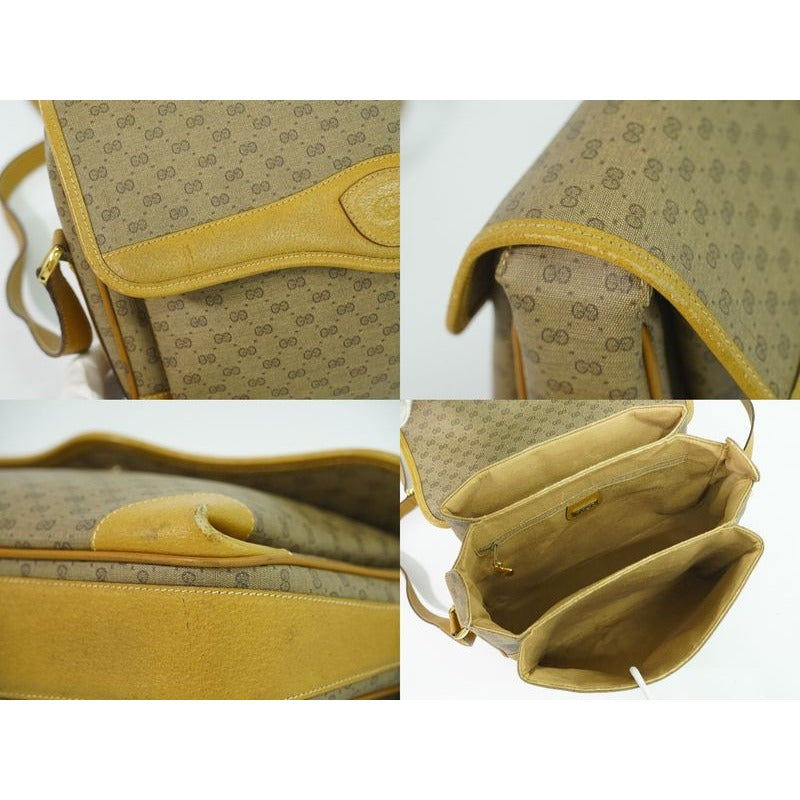 Gucci Vintage Micro GG Shoulder Bag Pochette Beige — view 8