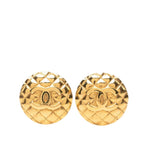 Chanel CC Logo Quilted Round Earrings 23