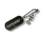 Chanel Dog Tag Key Sling Bag Charm Key Holder Silver