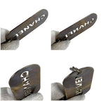 Chanel Dog Tag Key Sling Bag Charm Key Holder Silver