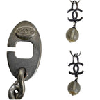 Chanel Dog Tag Key Sling Bag Charm Key Holder Silver