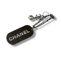 Chanel Dog Tag Key Sling Bag Charm Key Holder Silver