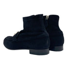 Hermes Saint Honore Boots Short Shoes Suede Black Silver Constance — view 4