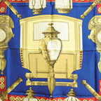 Hermes Carre 90 Feux de Route Silk Red Yellow Blue Scarf — view 6