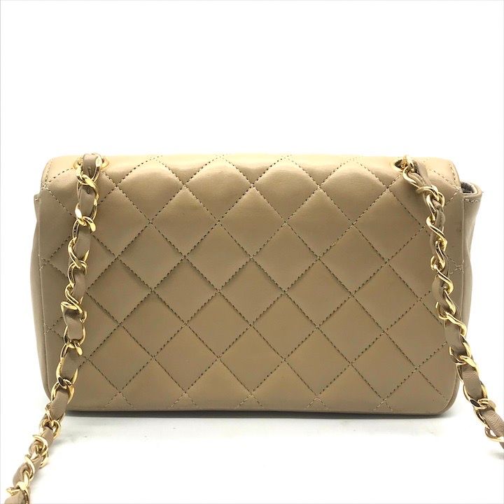 Chanel CC Logo Mini Quilted Turnlock Shoulder Bag Beige — view 3