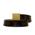 Louis Vuitton Belt Ceinture Carre Brown Monogram Waist 90 30 Canvas Metal Logo