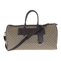 Gucci Brown Silver Hardware GG Supreme Canvas Leather Boston Bag