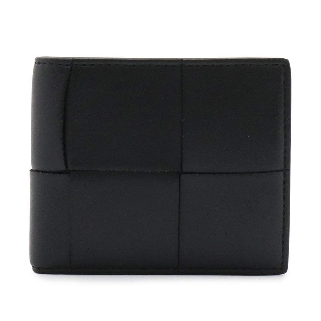 Bottega Veneta Maxi Intrecciato Cassette Bifold Wallet Leather Black