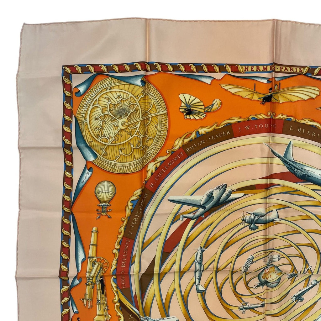 Hermes Scarf Silk Carre 90 Reves D'espace Dream Space Pink — view 2