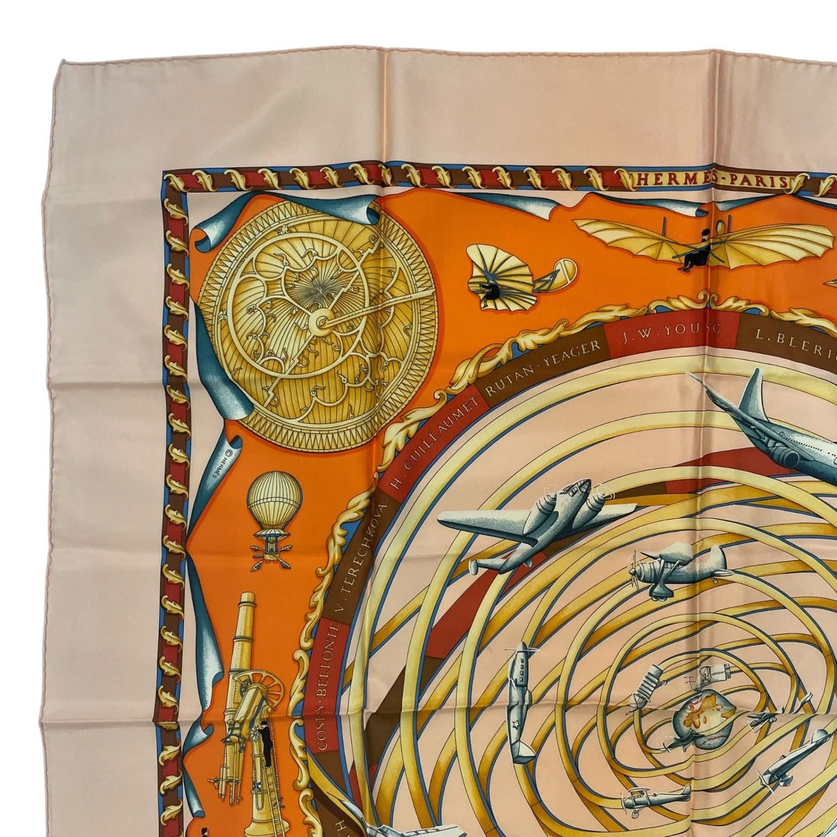 Hermes Scarf Silk Carre 90 Reves D'espace Dream Space Pink — view 2