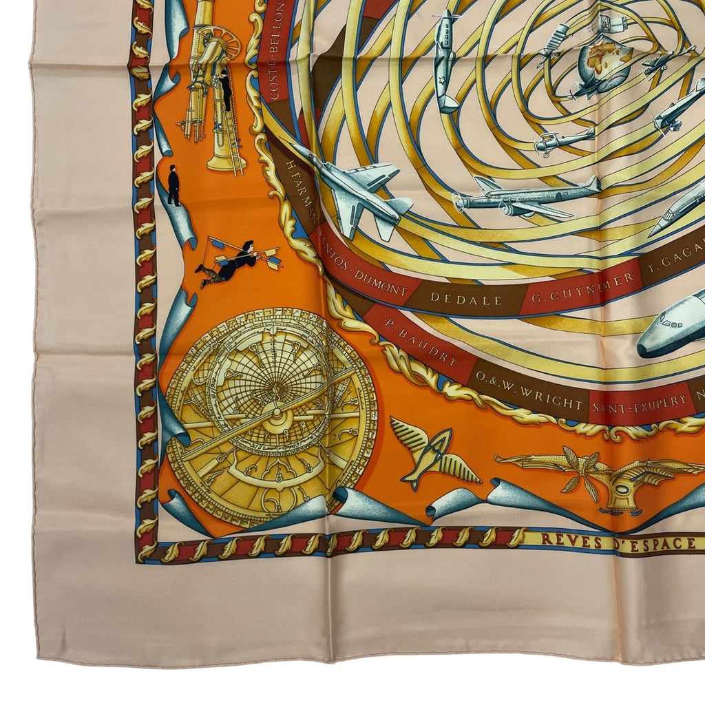 Hermes Scarf Silk Carre 90 Reves D'espace Dream Space Pink — view 4
