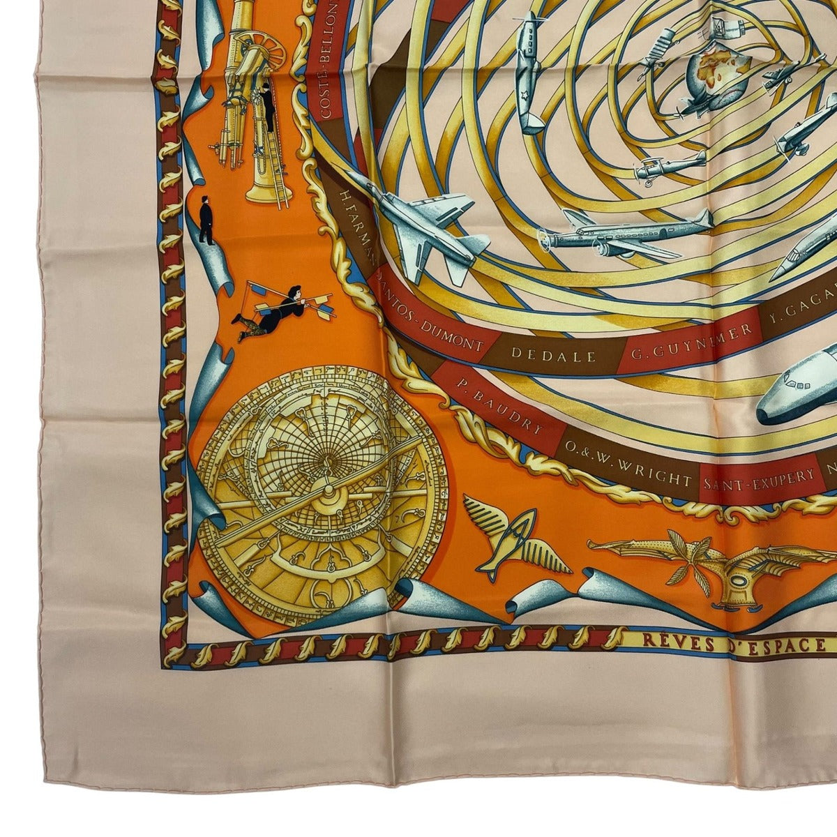 Hermes Scarf Silk Carre 90 Reves D'espace Dream Space Pink — view 4
