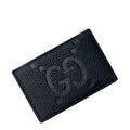 Gucci Card Case Holder Black GG Jumbo Leather