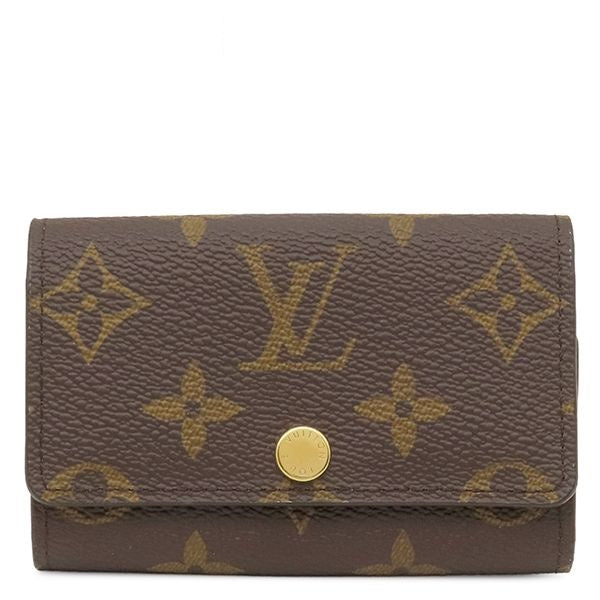 Louis Vuitton Key Case Multicles 6 Monogram Canvas Gold Brown Key Holder
