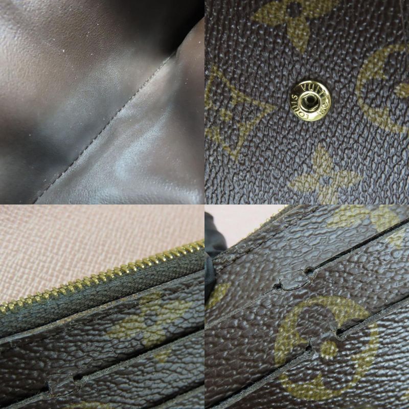 Louis Vuitton Long Wallet Portefeuille Emilie Monogram Brown Rose — view 9