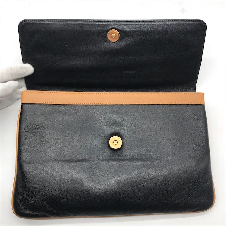 Celine Carriage Vintage Leather Clutch Black — view 7