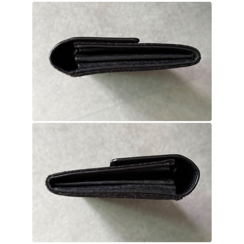 Christian Dior Long Wallet Plate Foldable Black — view 2