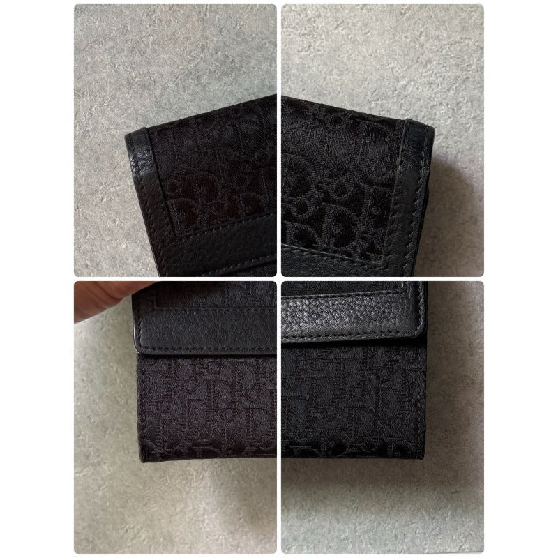 Christian Dior Long Wallet Plate Foldable Black — view 3