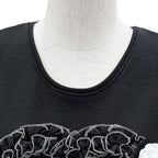 Chanel Wool CC Logo Sleeveless Top with Camellia Brooch Black 38 — view 4