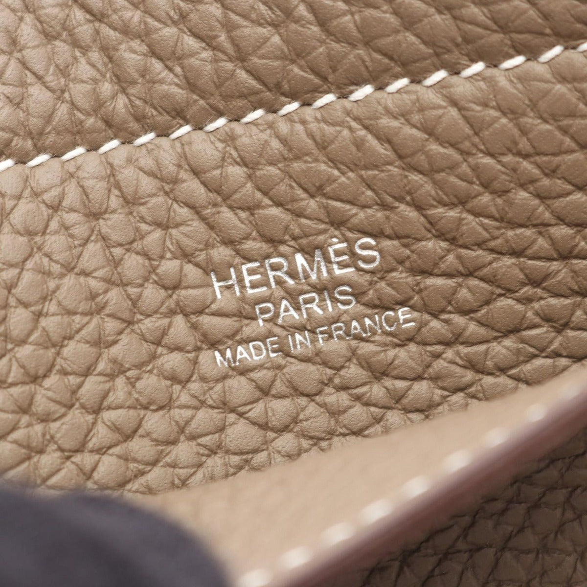 Hermes Tote Cover 46 Etoupe Leather Gray — view 4
