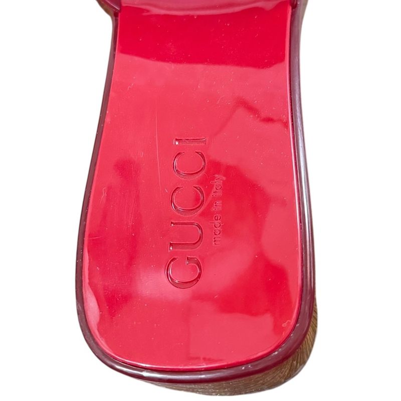 Gucci Rubber Logo Sandals Red — view 8