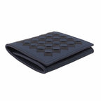 Bottega Veneta Intrecciato Calfskin Black Deep Blue Folding Coin Purse — view 4