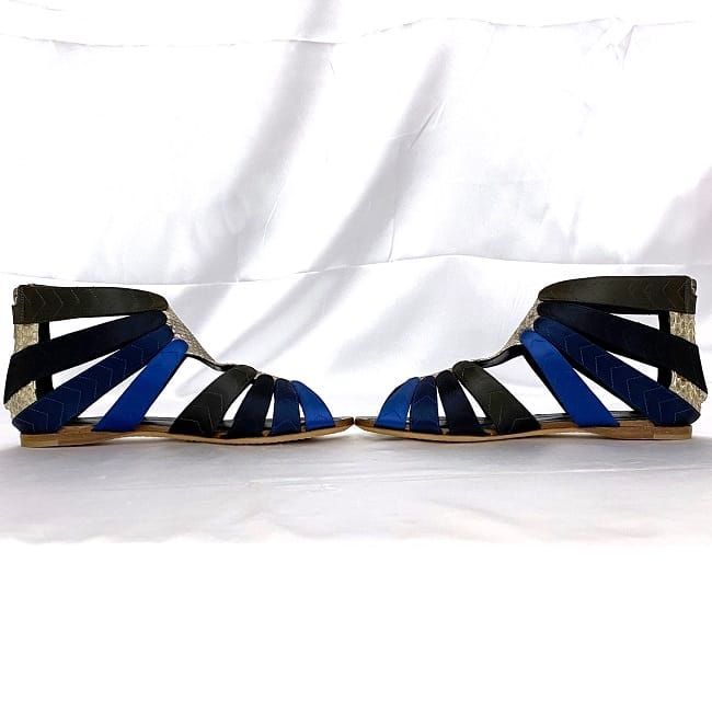 Christian Dior Gurkha Sandals Silver Blue Navy — view 6