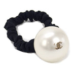 Chanel Pearl Scrunchie Hair Black