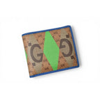 Gucci Wallet Fold GG Lambus Print Brown Blue — view 2
