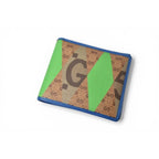 Gucci Wallet Fold GG Lambus Print Brown Blue — view 4